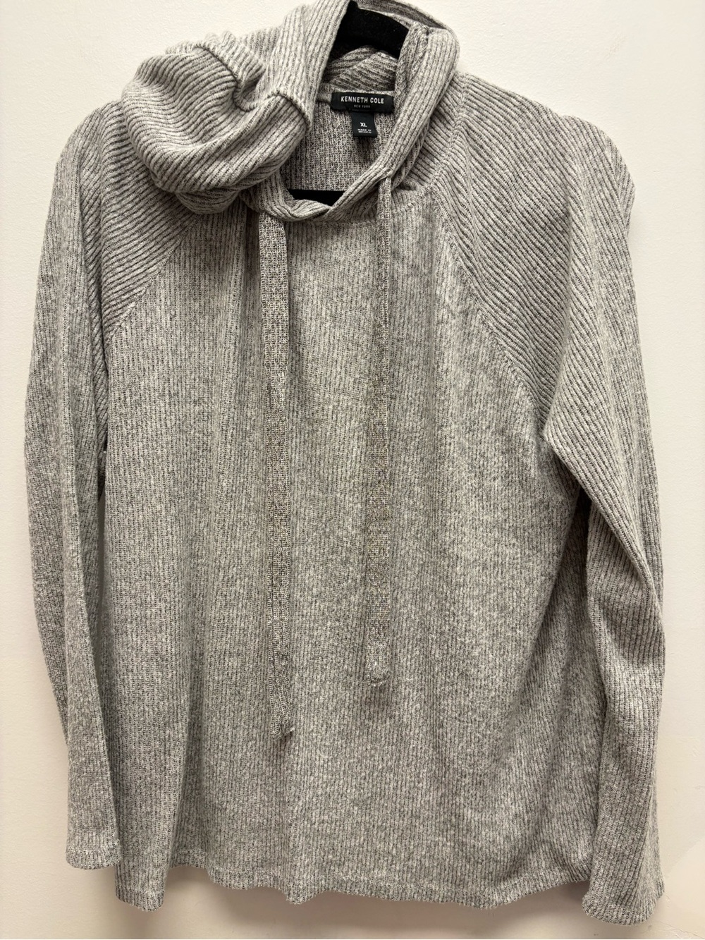 🤍 Kenneth Cole Hooded Ribbed Knit Pullover – Size XL 🤍